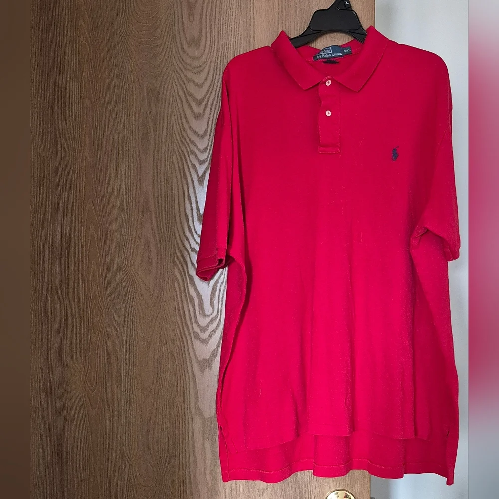 Ralph Lauren Men's 100% Cotton Red Blue Polo Shirt XXL
